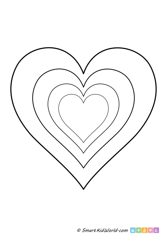 Heart coloring page - Printable Valentine's day coloring page for kids