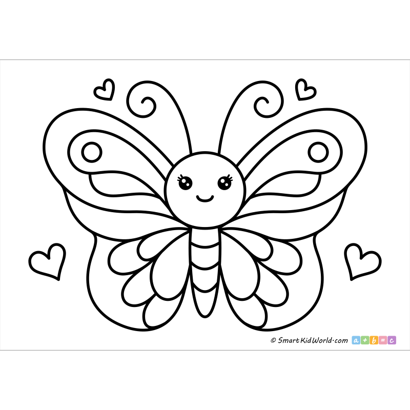 Cute butterfly bold and easy - Coloring Page Bold And Easy Butterfly 002 T 