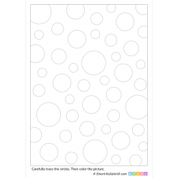 Tracing lines with circles - Preschool tracing worksheets for practicing motor skills, printable worksheets for kids