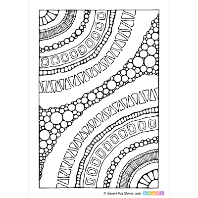 Abstract mindful coloring page for adults and teenagers, fragments of mandala in doodle style