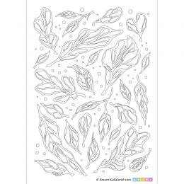 Doodle leaves mindful coloring page for adults and teenagers, coloring doodles