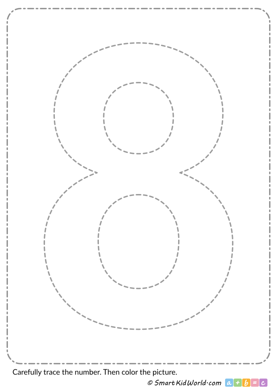 Numbers for kids for tracing contours - printable worksheets for kids