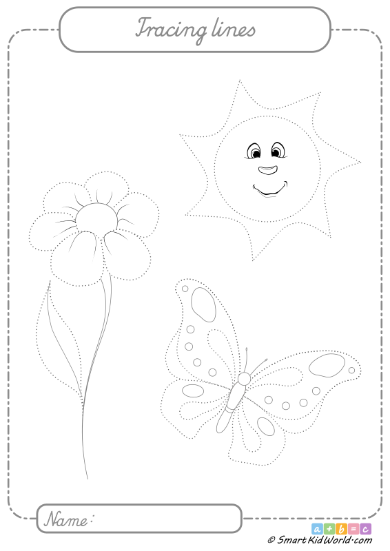 Picture tracing worksheets for kids to print as an introduction to learning to write, printable graphomotor exercises for handwriting practice